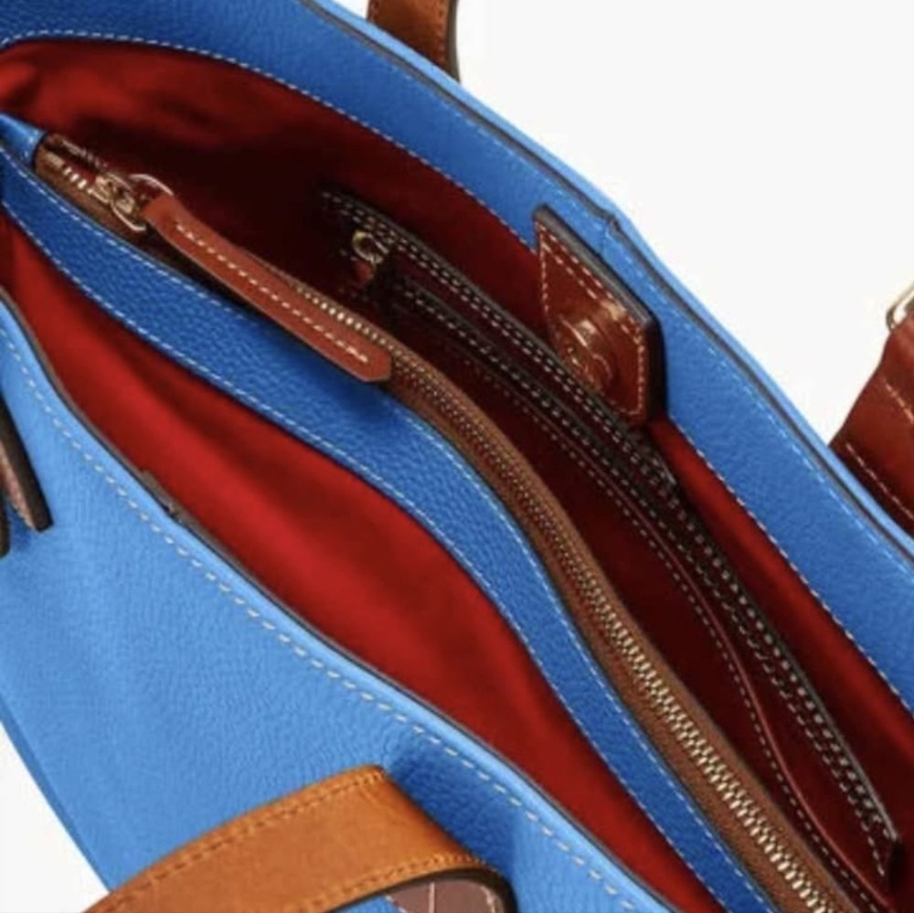 Dooney & Bourke Pebble Leather Grain Emily Tote in AZURE - NWOT - MSRP $368 - Picture 9 of 10